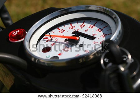 Close up of a bike speed meter