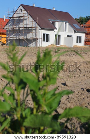 Construction of semi-detached houses in the suburbs