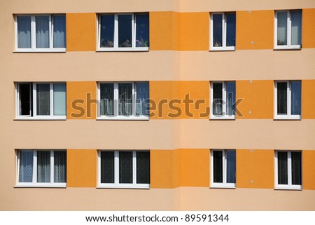Newly insulated panel house facade with bright colors