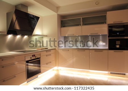 Beautiful Modern Nordic Kitchen With Modern Lighting