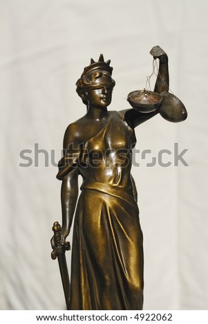 Old bronze statue of Justice