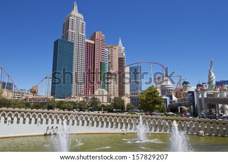 LAS VEGAS - JUNE 26, 2013: New York -New York Hotel & Casino on JUNE 26, 2013 in Las Vegas, Nevada. It\' is a luxury hotel and casino located on the famous Las Vegas Strip. The hotel was opened in 1997