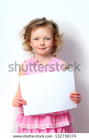 little girl with banners