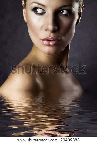 stock photo naked woman in water