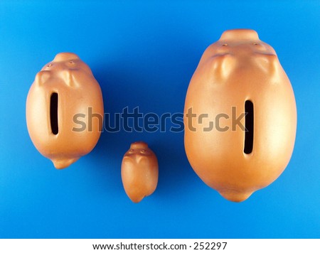 family of pig money boxes