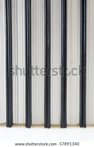 Stack of books on the white background
