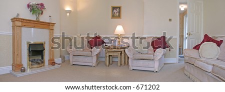 Living Room (Panoramic) in English semi-detached house