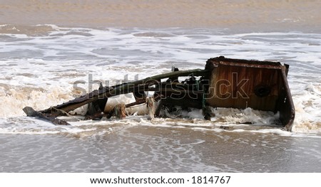 Part of a hull of wrecked boat