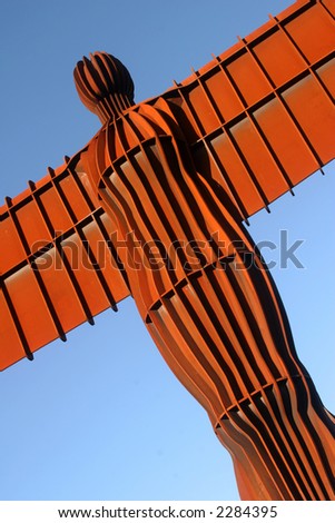 Looking up at The Angel of the North