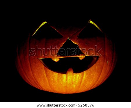 Face cut out of a pumpkin
