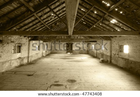 Old barn interior - Sepia effect
