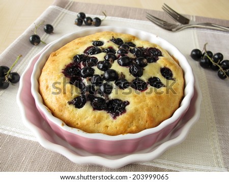 Small cake with black currants