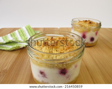 Berry cake in a jar