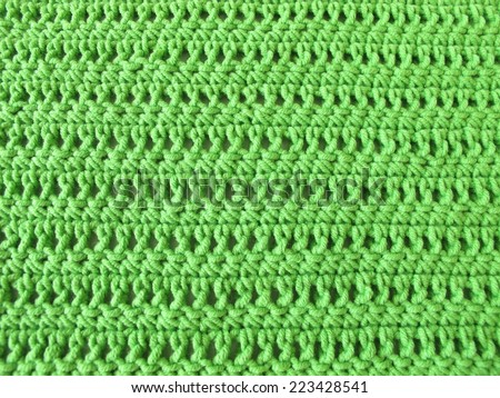 Crochet pattern from single and double crochet stitch in limegreen