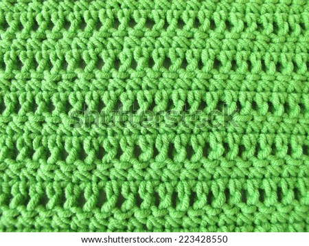 Crochet pattern from single and double crochet stitch in limegreen
