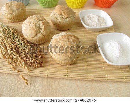 Bread muffins with spelt flour, millet flour, rice flour