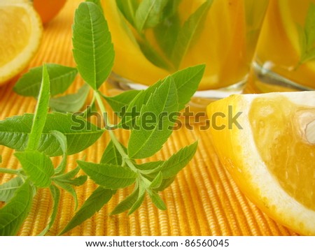 Lemonade with oranges and lemon verbena