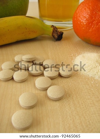 Vitamin powder and vitamin tablets