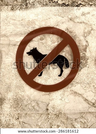 dogs not allowed sign