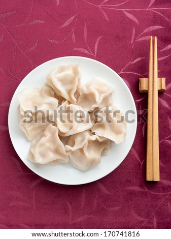 Chinese dumplings. Lunar new year dish. Dumpling is a traditional dish for Chinese New Year's Eve.
