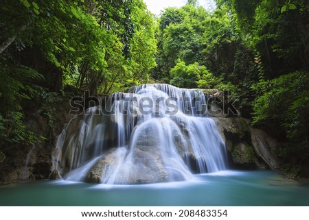 Waterfall beautiful (Huaymae kamin waterfall) in kanchanaburi province asia southeast asia Thailand