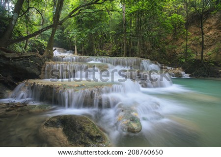 waterfall beautiful (Huaymae kamin waterfall) in kanchanaburi province asia southeast asia Thailand