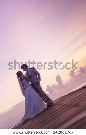 Romantic lover pre wedding scene