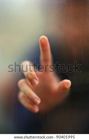 finger point as blur motion background