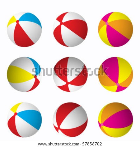 beach ball vector. stock vector : eps 10 each ball