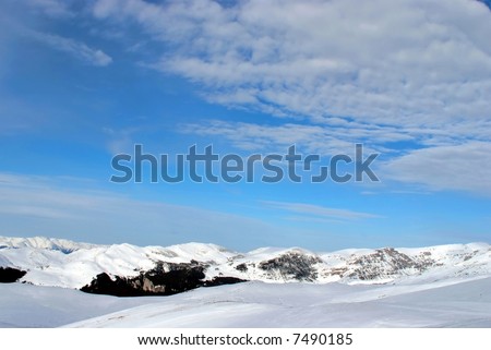 Winter scene with ski slope