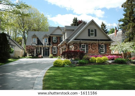brick house clipart. stock photo : Red rick house