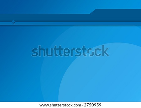 Blue background with title bar and blue circles