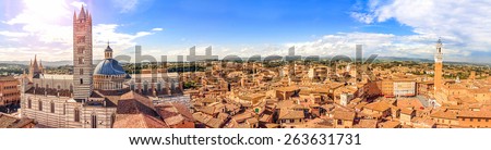 Beautiful panorama of the historic city of Siena. Tuscany, Italy
