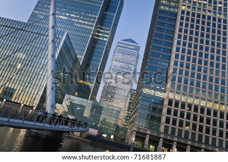 Canary Wharf is a large business and shopping development in East London. London\'s traditional financial centre.