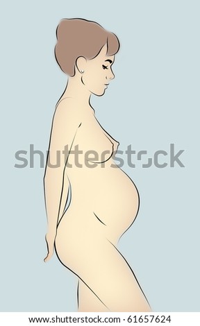 pregnant woman drawing. of pregnant woman.