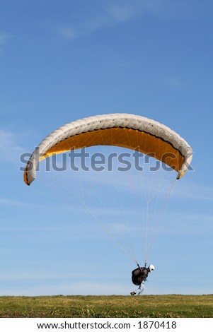 Man trying to fly his para-glider
