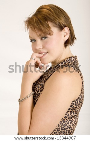girl in leopard outfit