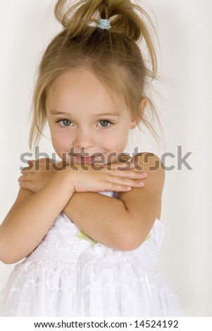 cute little girl clothes on Little Cute Girl In White Dress