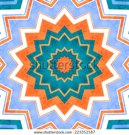 Abstract background - crazy colorful lines star -  blue, orange and white  background