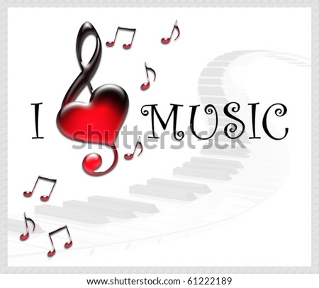 i love music logo. and text I Love Music