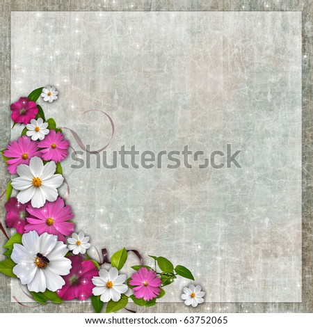  floral Corner design element for Easter Mothers day card wedding