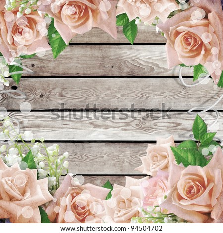 stock photo Wedding vintage romantic background with roses
