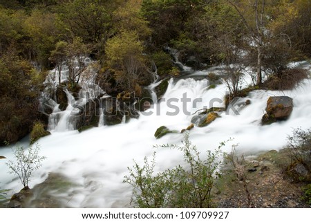 Water fall in Jiuzhaigou National Park, China .