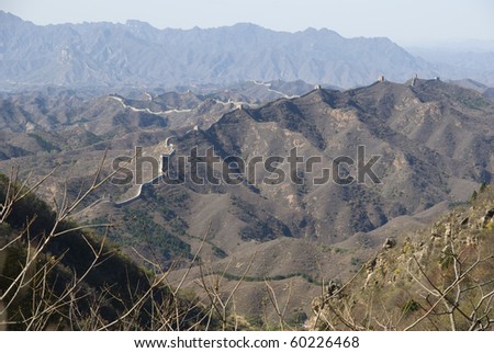 Overlook of great wall of china in jinshanling