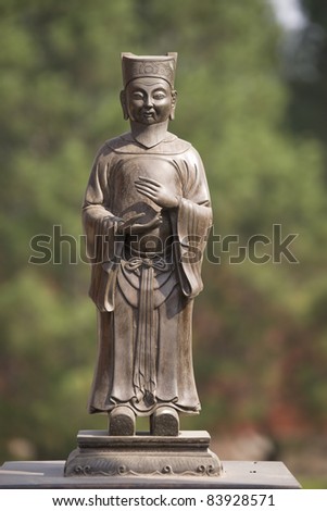 stock photo : Brass figure inside temple of heaven near the abstinence hall