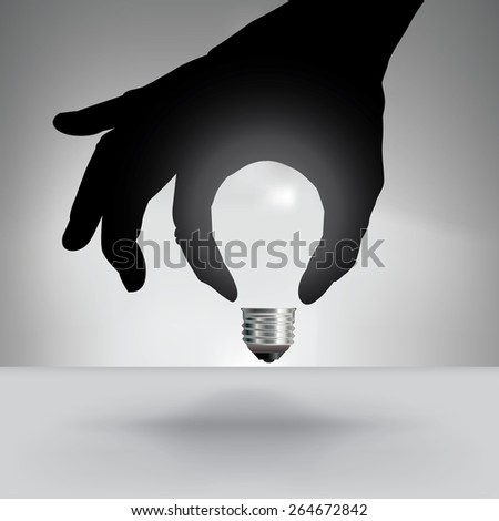 Light Bulb Idea Concept with Hand