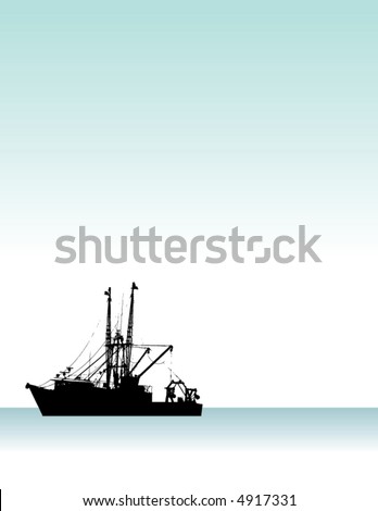 clip art fishing boat. fishing boat on the ocean