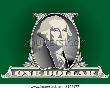 george washington dollar bill art. of George Washington on a