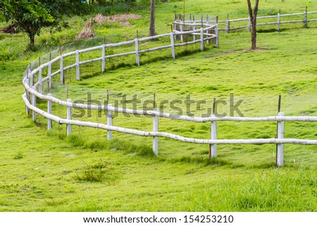 White fence in rabbit farm