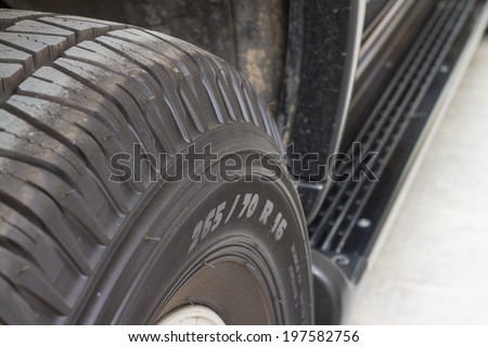 texture of used car tyre
